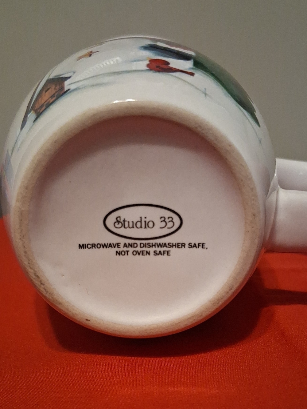 White Snowman Holiday Ceramic Mug — Snowflakes Are Kisses From Heaven Mug - Picture 5 of 13
